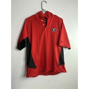 Starter Georgia Bulldogs Red Black Polo Shirt Size large